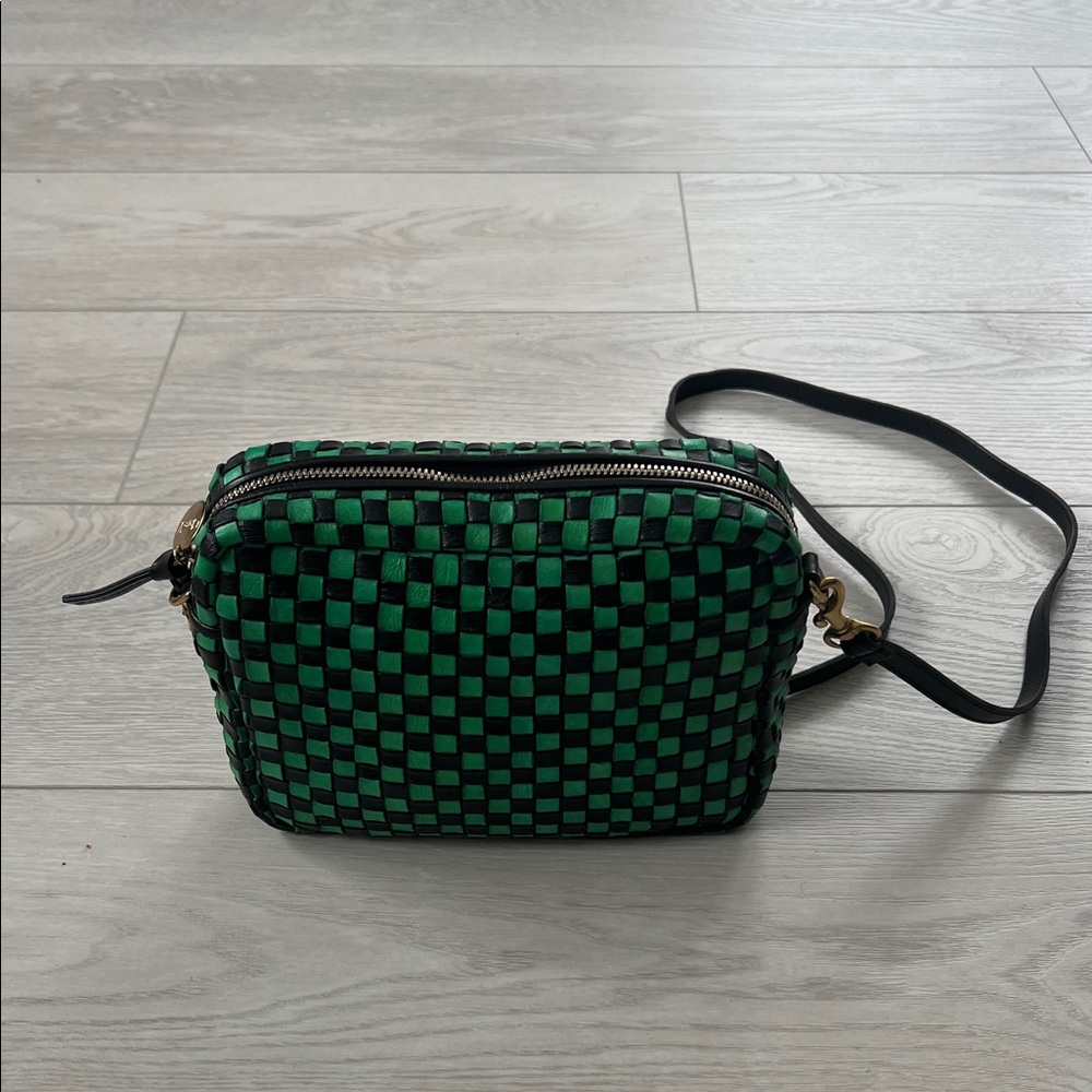 Clare V Midi Sac in Green and Black